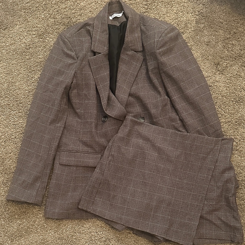Plaid Blazer and Skort Set